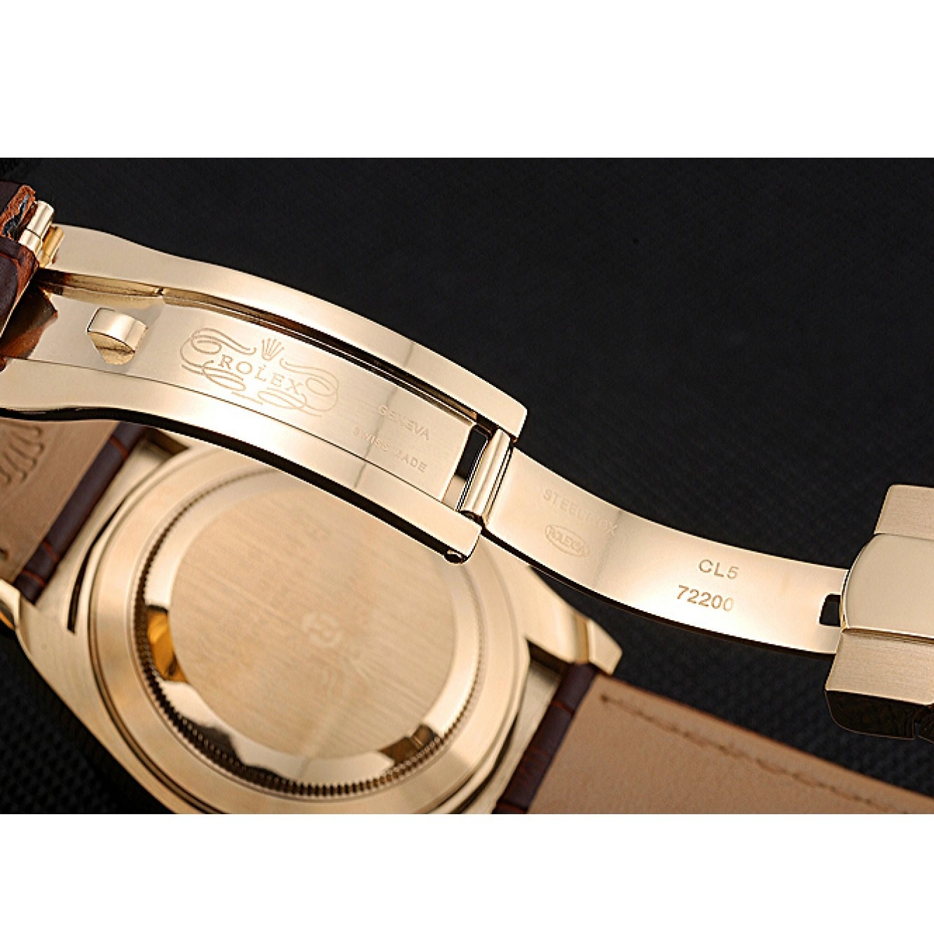 Aaa replica watch Subdials Leather 622634 Bracelet Case Rolex Gold Black Cosmograph Brown Daytona 0731